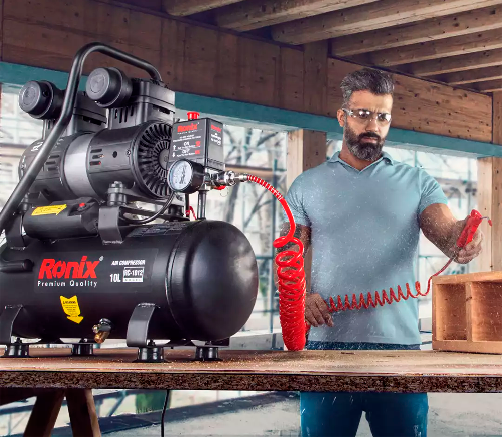 Compresor fără ulei RONIX RC-1012 80l/min 10L photo 9