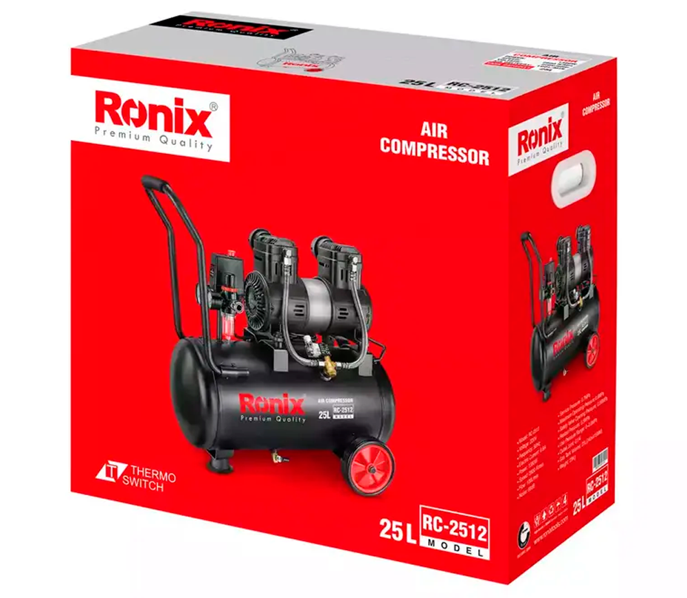 Compresor fără ulei RONIX RC-2512 100l/min 25L photo 7