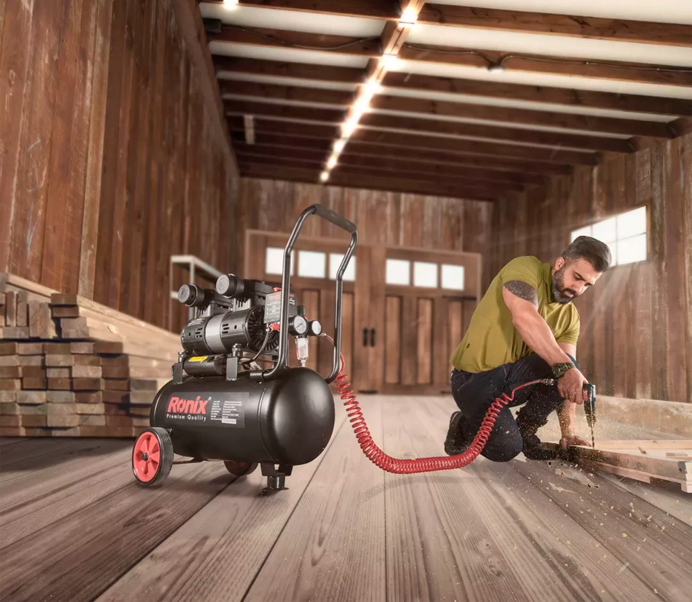 Compresor fără ulei RONIX RC-2512 100l/min 25L photo 8