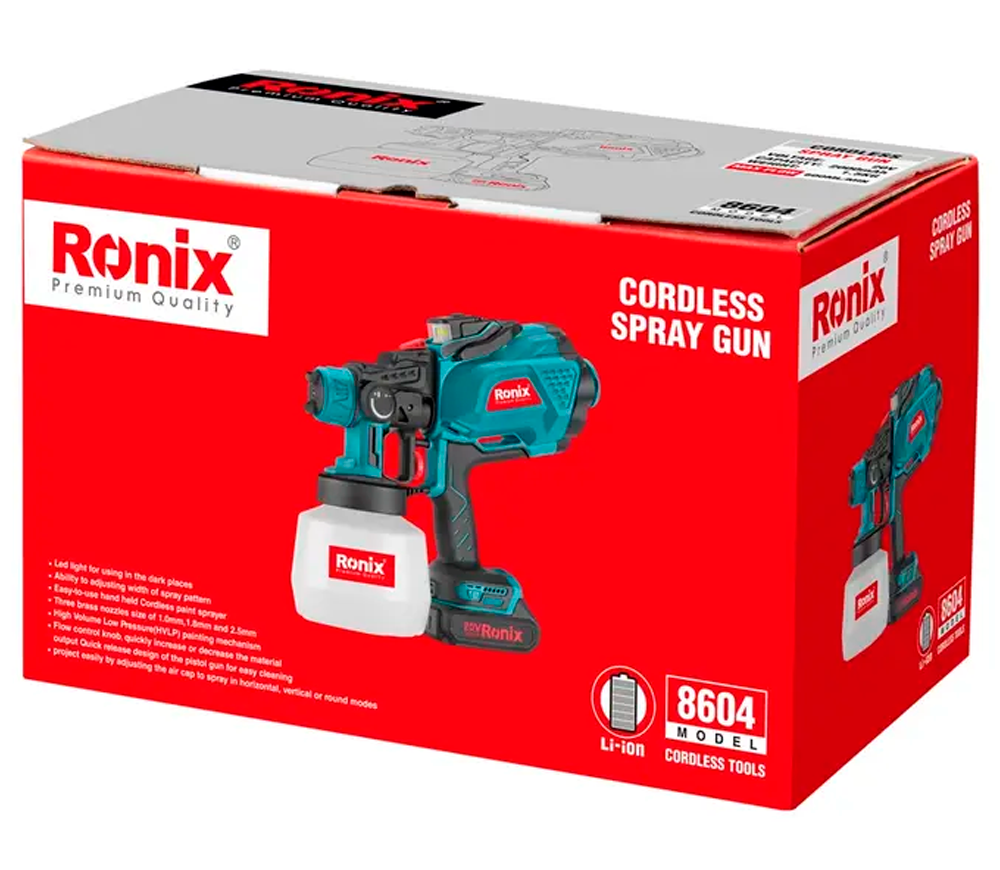 Краскопульт аккумуляторный RONIX 8604 20В 2Ач photo 12