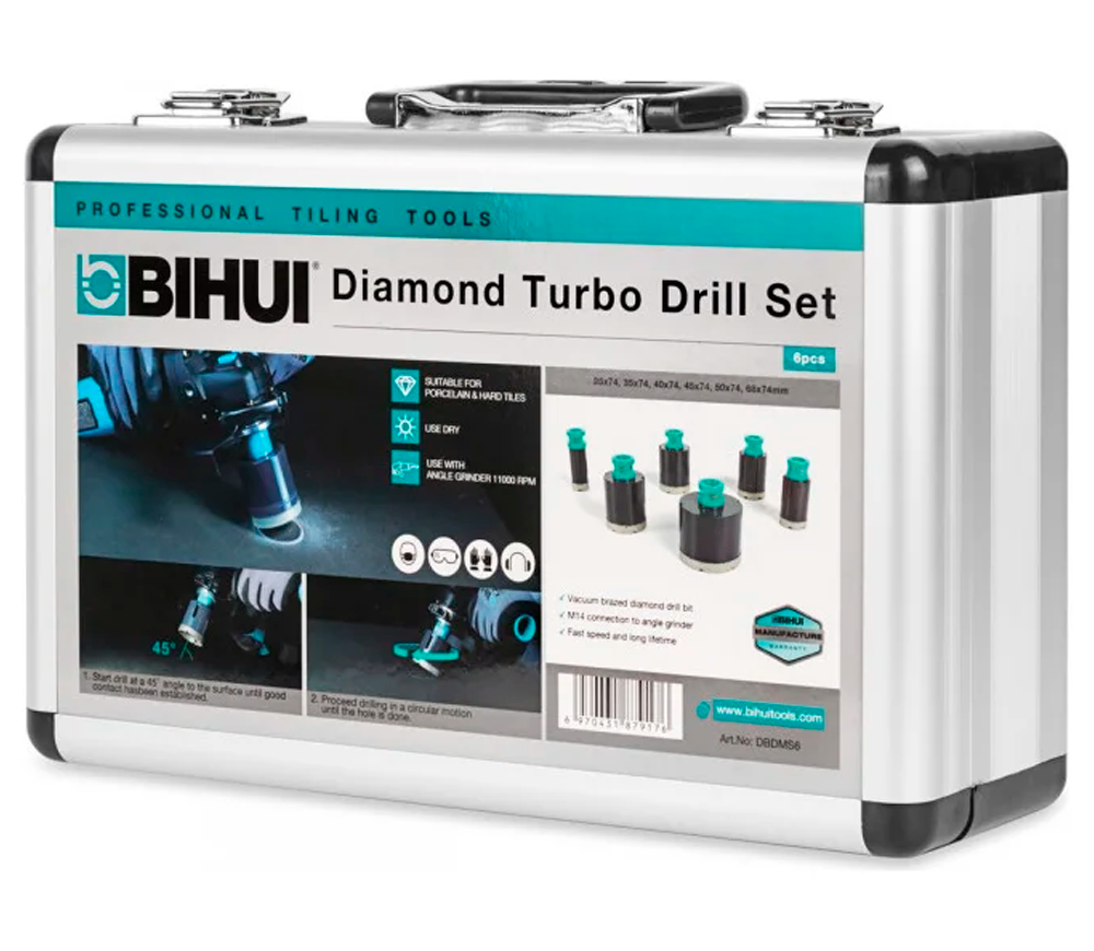 Set de carote dimantate BIHUI DBDMS6 25/35/40/45/50/68mm photo 1