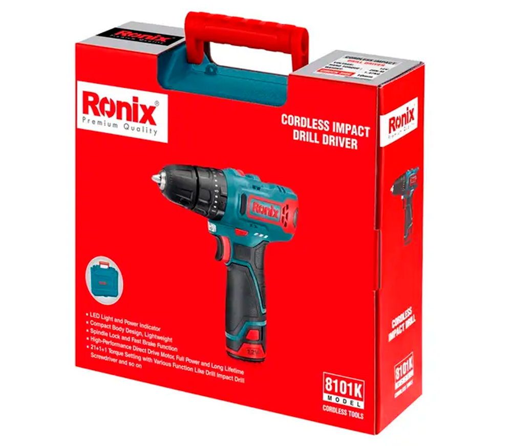Mașină de înșurubat cu acumulator RONIX 8101K 12V 2Ah photo 8