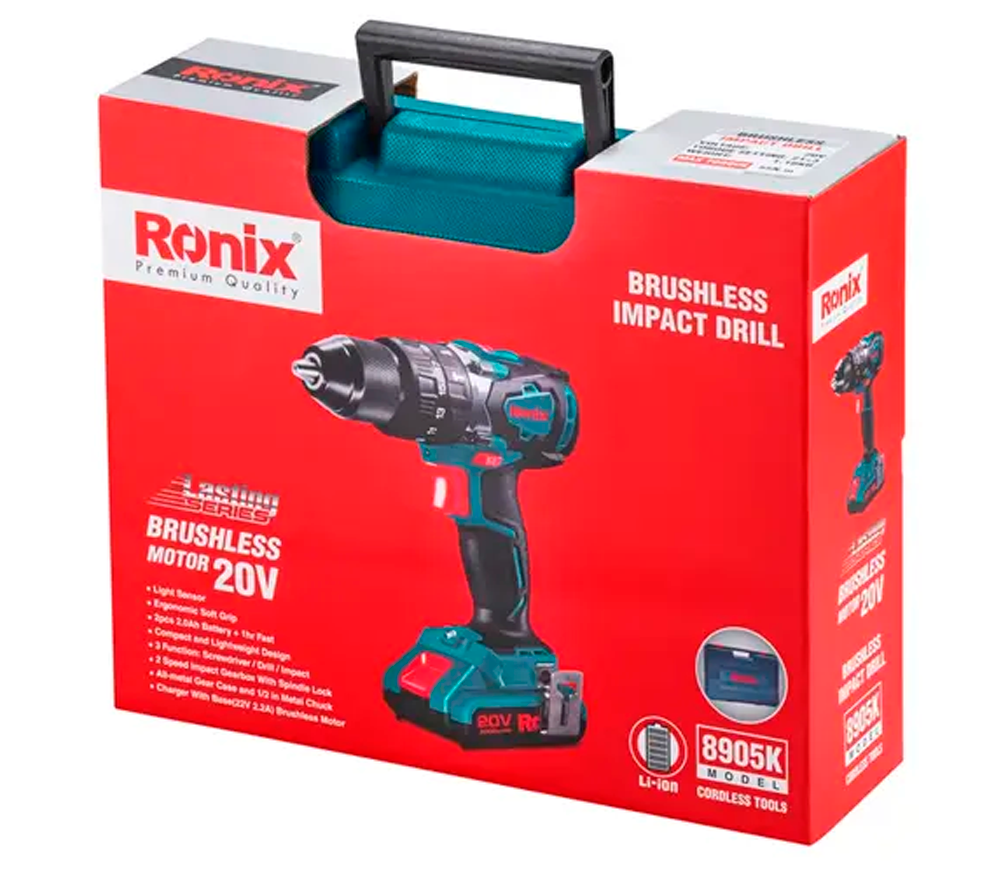 Mașină de înșurubat cu acumulator RONIX 8905K 20V 2Ah photo 10