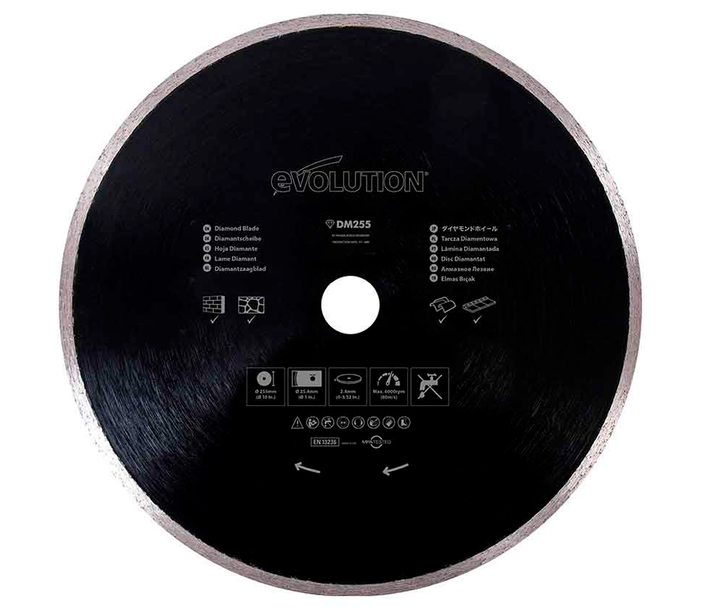 Disc de tăiat cu diamant EVOLUTION RAGEBLADE255DIAMOND 255mm Solid Cermică/Marmura/Granit photo