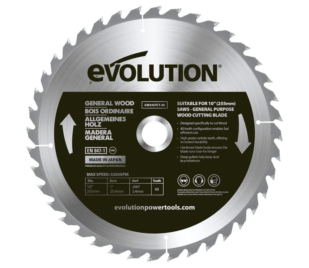 Пильный диск EVOLUTION GW255TCT-40 255мм 2.4мм photo
