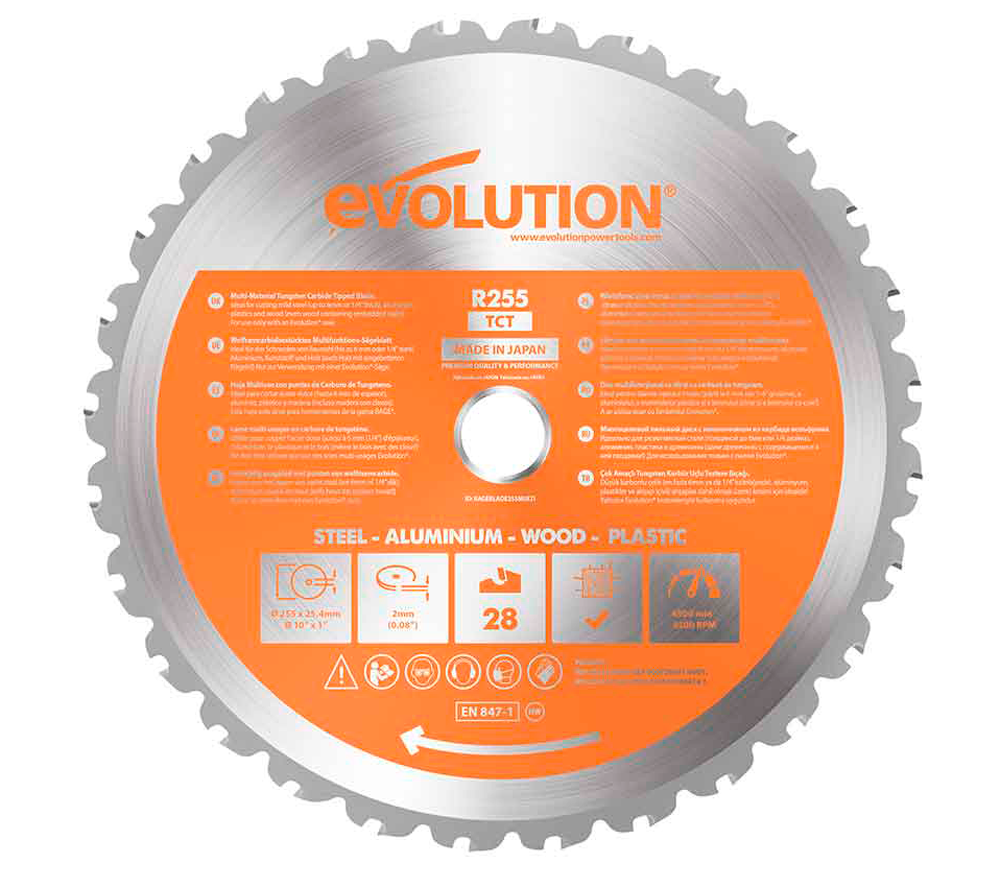 Disc pentru fierastrau electric EVOLUTION RAGEBLADE255M 255mm 2mm photo