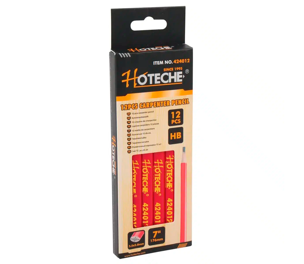 Set de creioane de tâmplar HOTECHE 424012 Negru photo