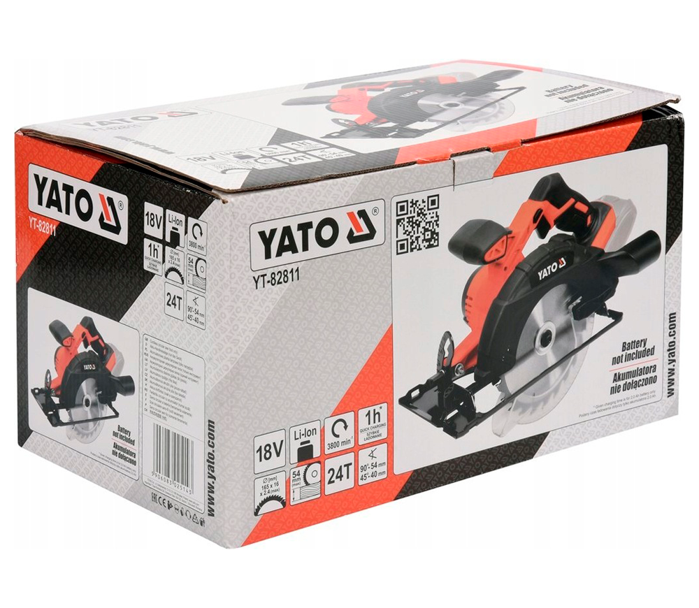 Fierăstrău circular cu acumulator (fără bat) YATO YT82811 165mm 18V photo 1