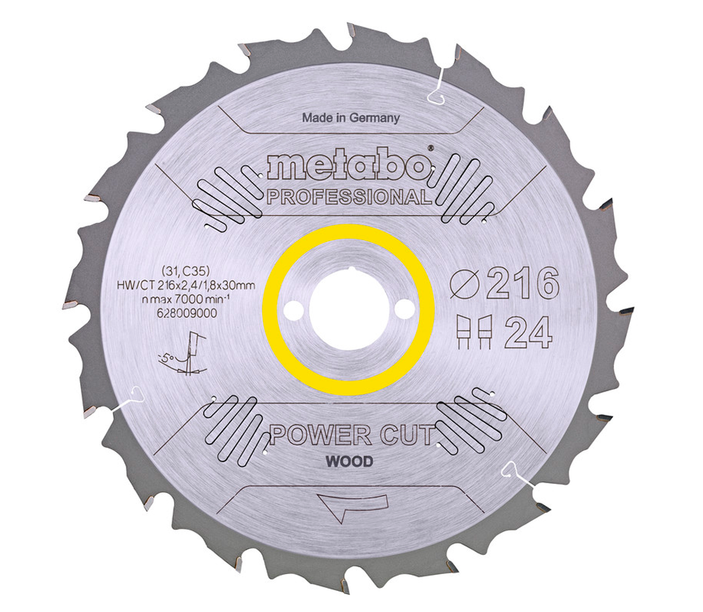 Disc pentru fierastrau electric METABO Power CUT 216x30 Z24 WZ 5 216mm 2.4mm photo