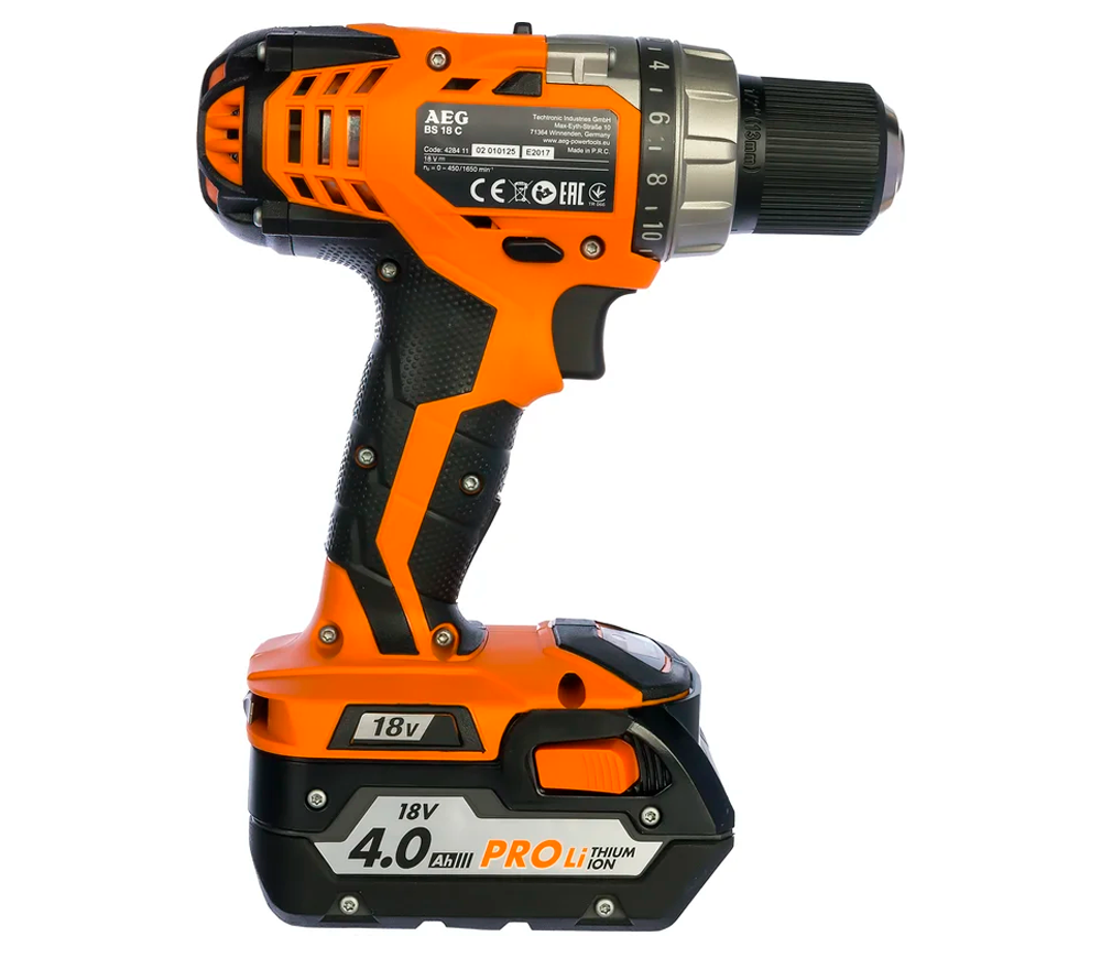 Шуруповёрт аккумуляторный AEG BS18C Li-402C 18В 4Ач photo 0