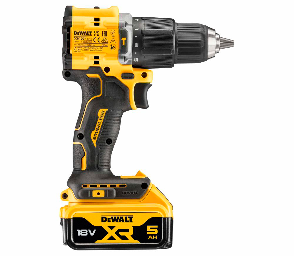 Mașină de înșurubat cu percuție cu acum. DEWALT DCD100YP2T-QW 18V 5Ah photo 2