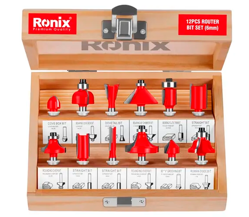 Set 12 freze pe lemn RONIX RH-5341 4-45mm Ø6 mm photo