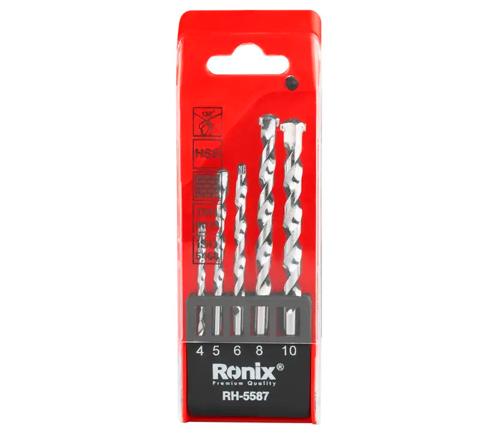 Set de burghie pentru beton RONIX RH-5587 4-10mm HSS TG8 photo 0