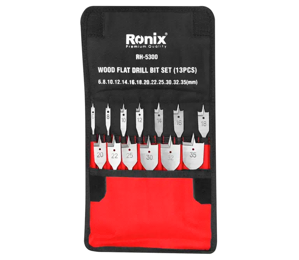 Set de burghie plate RONIX RH-5300 6-35mm Oțel photo