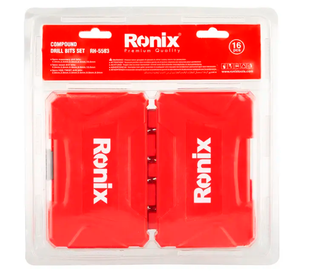 Set universal de burghiuri RONIX RH-5583 2-10mm HSS photo 2
