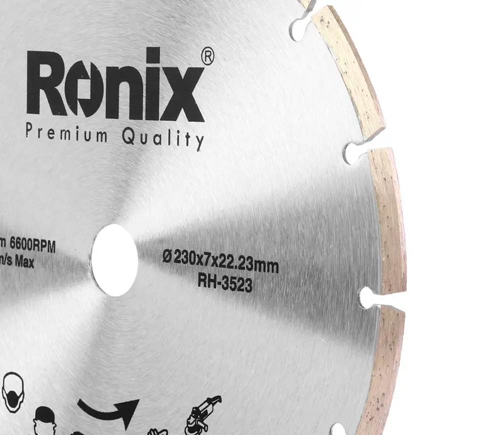 Disc de tăiat cu diamant RONIX RH-3523 230mm Segmentat Cermică/Marmura/Granit photo 0