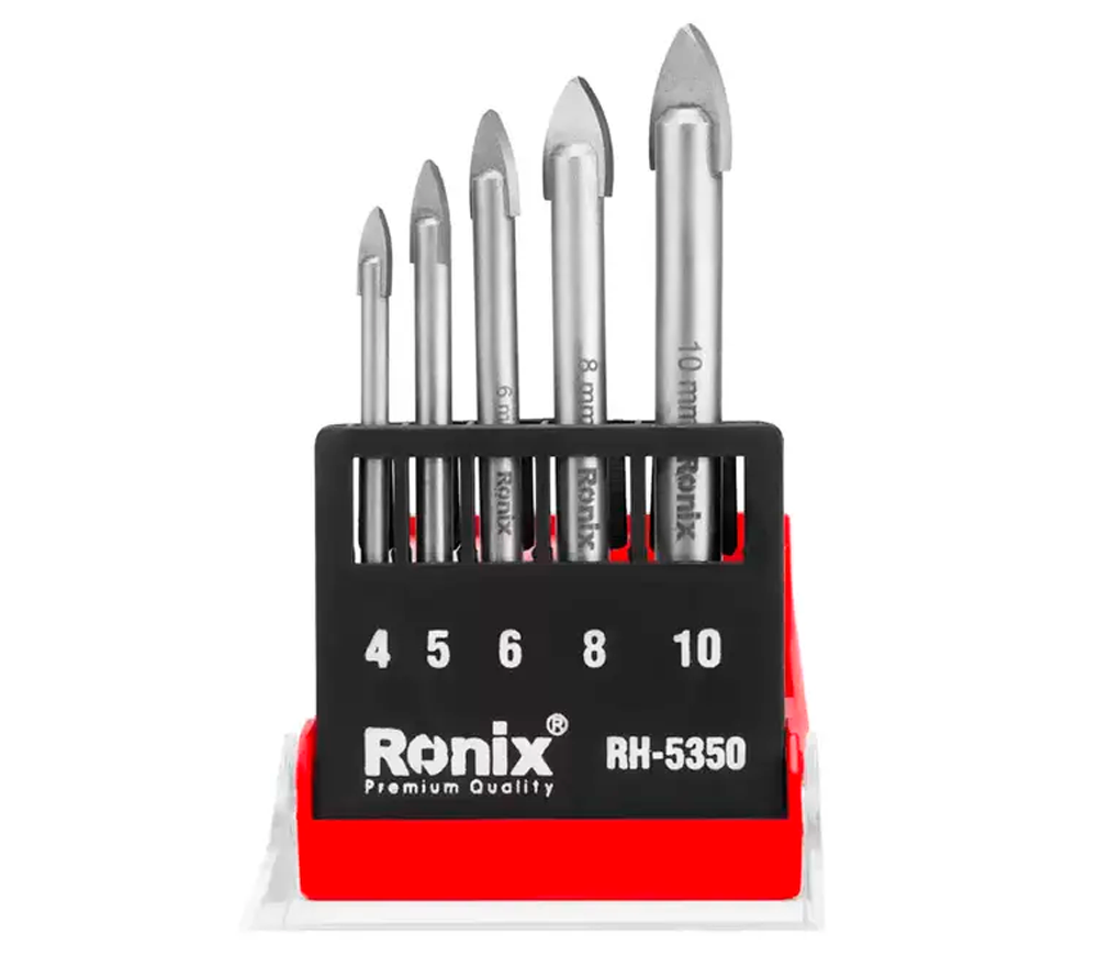 Burghiu pe sticlă RONIX RH-5350 4-10mm Oțel YG6X+45 photo 1