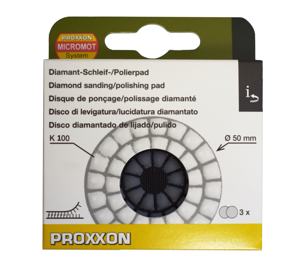Set 3 discuri de șlefuit cu almaz flexibil PROXXON 28657 50mm GR100 photo 1