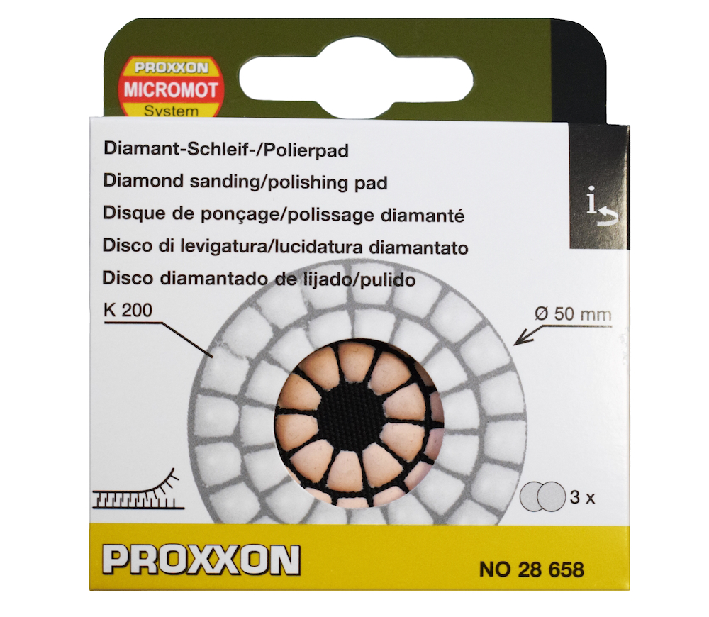 Set 3 discuri de șlefuit cu almaz flexibil PROXXON 28658 50mm GR200 photo 1