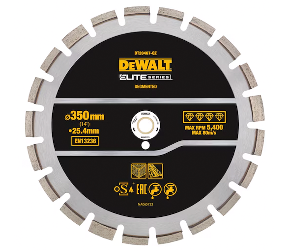 Disc de tăiat cu diamant DEWALT DT20467 350mm Segmentat Beton photo