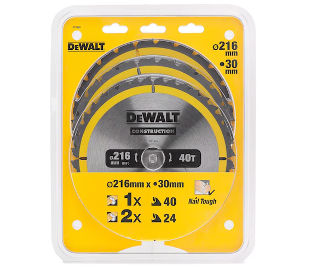 Set de discuri 3 buc, DEWALT DT1962 216mm 2.6mm photo 0