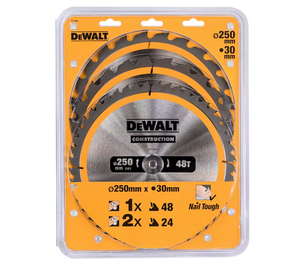 Set de discuri 3 buc. DEWALT DT1963 250mm 1.7mm photo 0