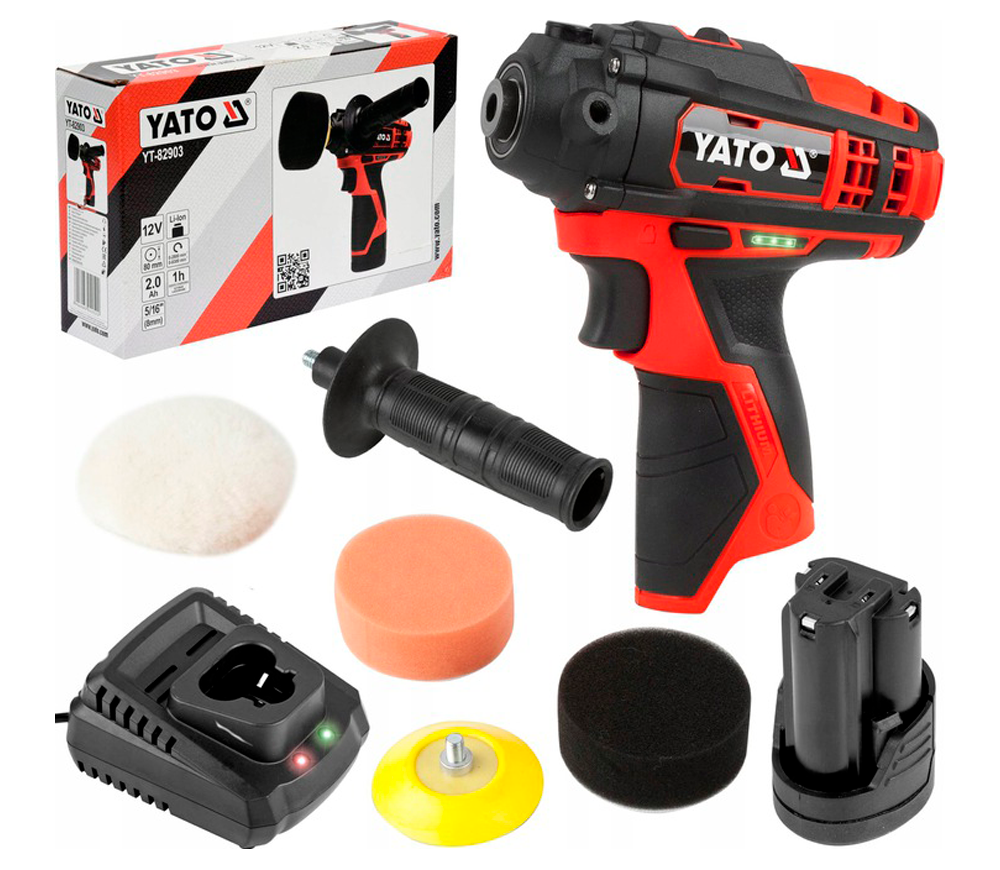 Mașină de polișat fără fir YATO YT82903 80mm 12V 2Ah photo 4