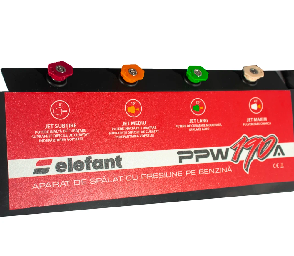 Aparat de spălat cu presiune pe benzin Elefant PPW190A 6.5cp 165bar 600l/h photo 2