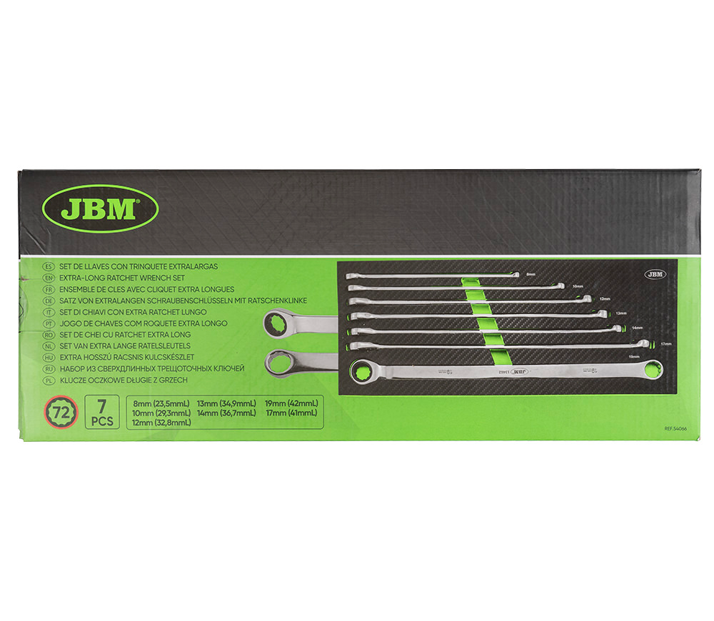 Set de chei cu clichet cu două fețe cu 7 piese JBM-54066 8-19mm photo 3