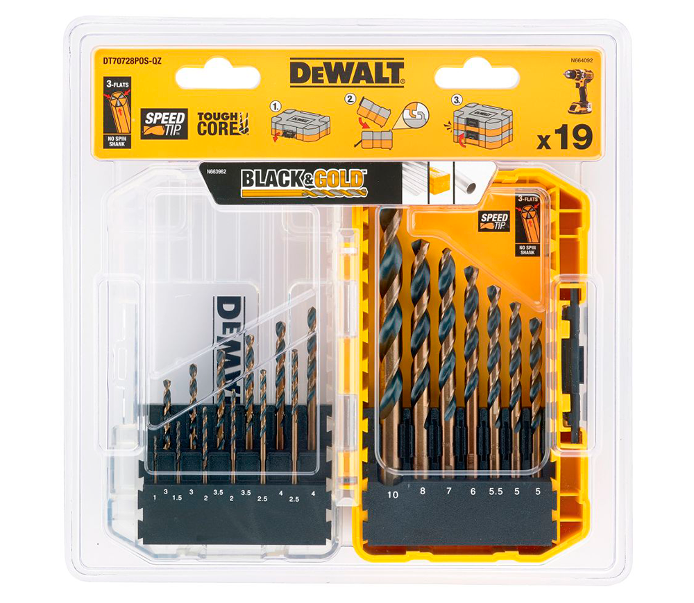 Set burghiuri pe metal DEWALT DT70728-QZ 1-10mm HSS-G photo 0