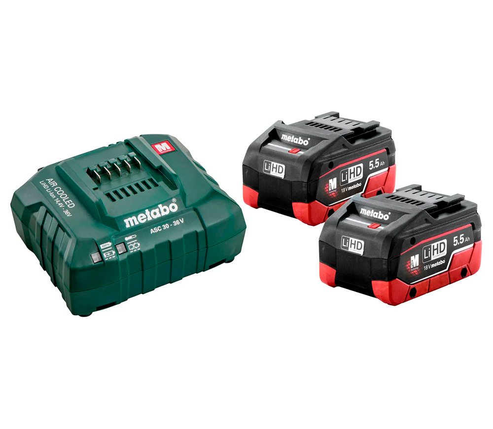 Încărcător cu 2 acumulatoare METABO Basic Set 2 x LiHD 145w 12-36V 8A photo