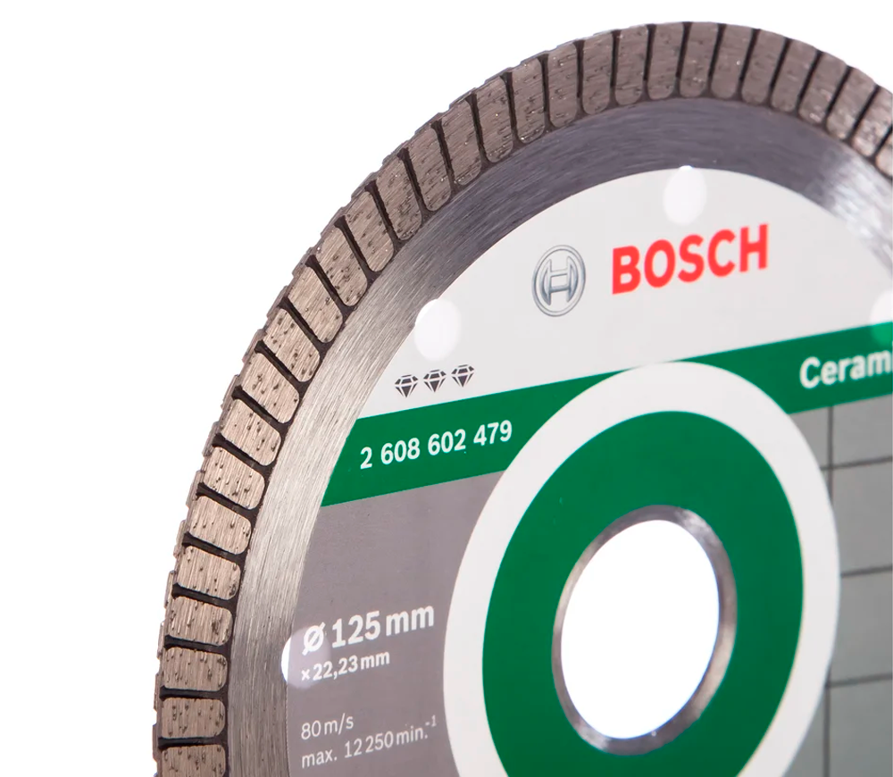 Disc de tăiat cu diamant BOSCH Ceramic Extraclean 2608602479 125mm Turbo Ceramică photo 0