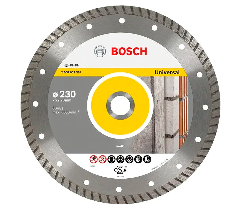 Disc de tăiat cu diamant BOSCH Universal  2608602397 230mm Turbo Beton/Piatră/Cărămidă photo