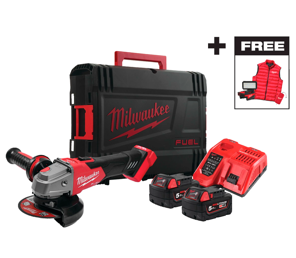 Polizor unghiular cu acumulator MILWAUKEE M18 FSAG125XBMC-502X 125mm 18V 5Ah photo