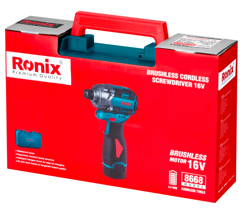Șurubelnița cu acumulator сu impact RONIX 8668 16V 2Ah photo 11