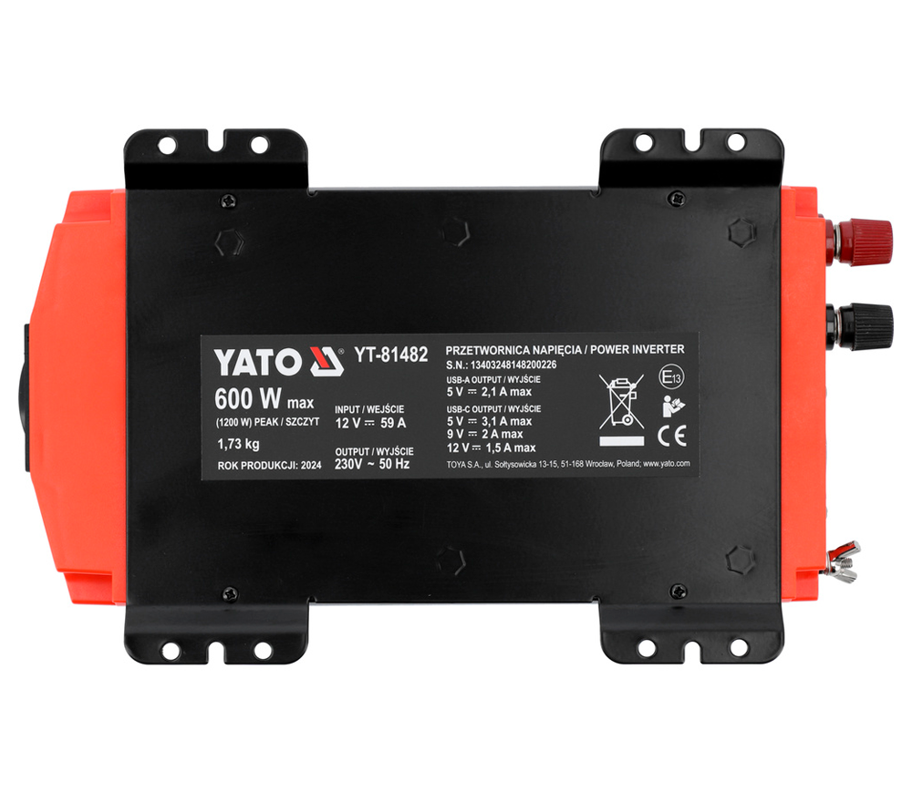 Invertor de tensiune YATO YT81482 0.6kw 12V photo 3