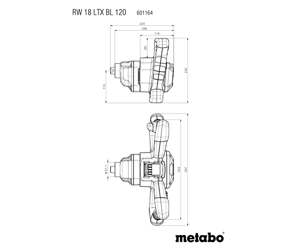 Миксер строительный  аккумуляторный (без АКБ) METABO RW18 LTX Bl 120 18В photo 5