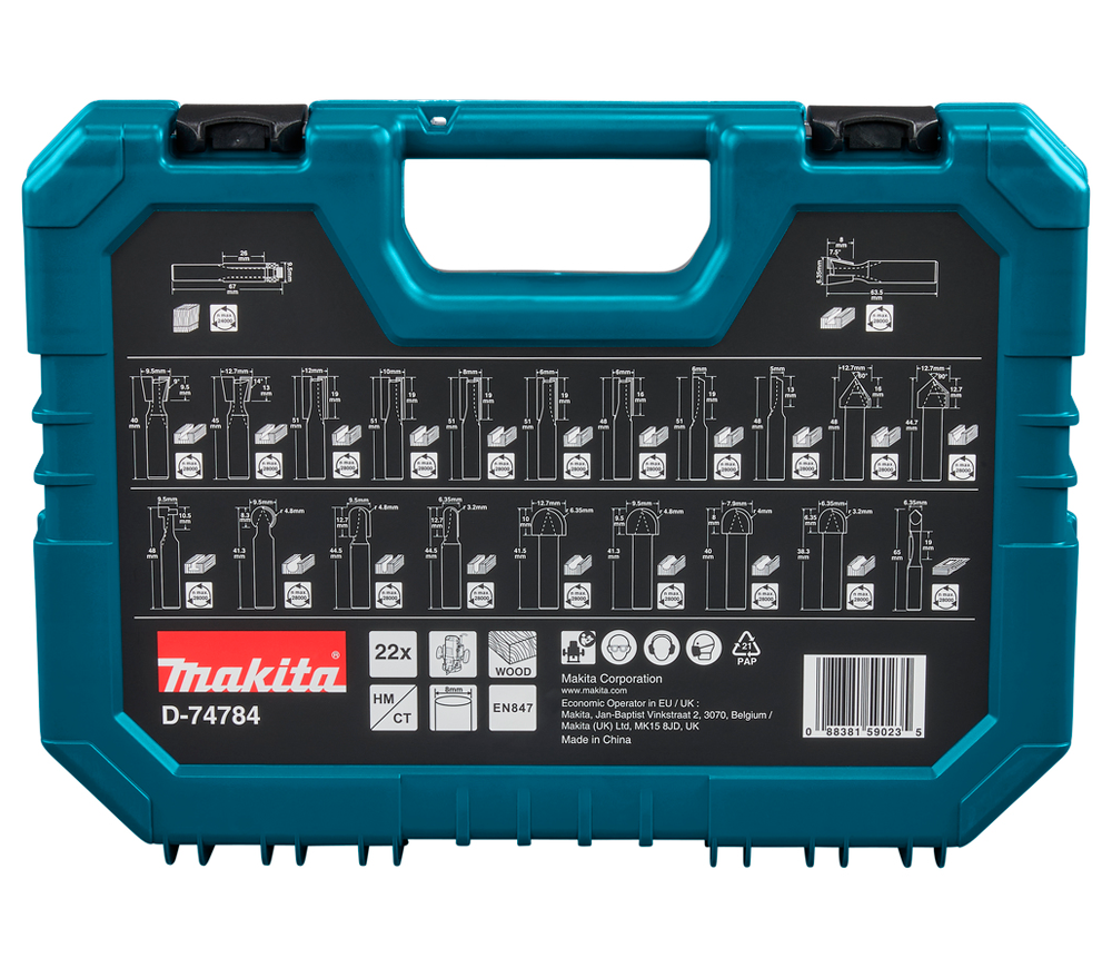 Set 22 freze pe lemn MAKITA D-74784 6.35-19mm photo 1