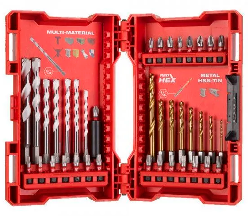 Набор сверл и бит MILWAUKEE Shockwave Red HEX 2-10мм HSS-G photo
