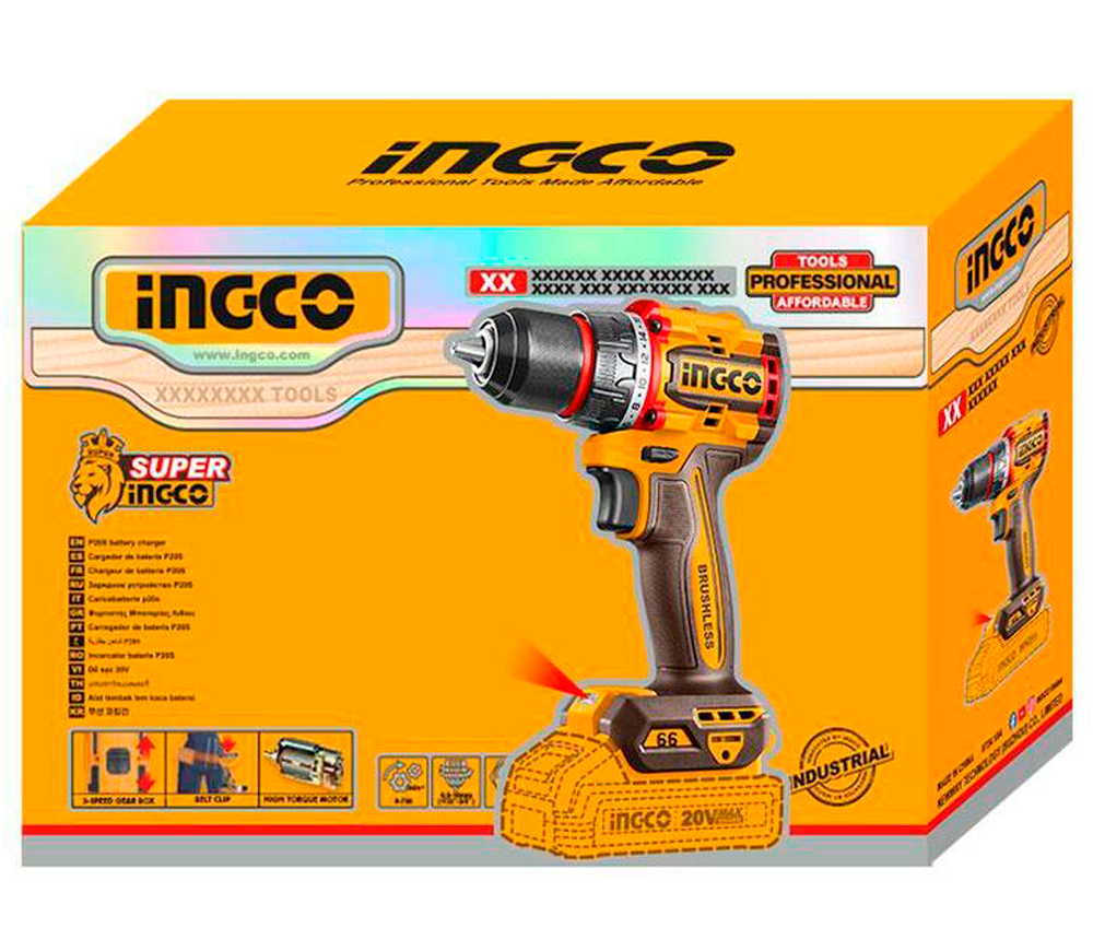 Mașină de înșurubat cu acumulator (fără bat.) INGCO CDLI206681 20V photo 0