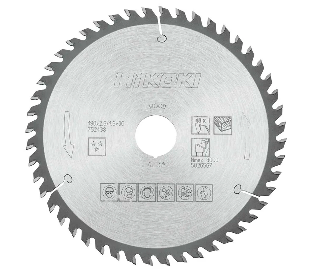 Disc pentru fierastrau electric HIKOKI 752438 190mm 1.6mm Lemn photo