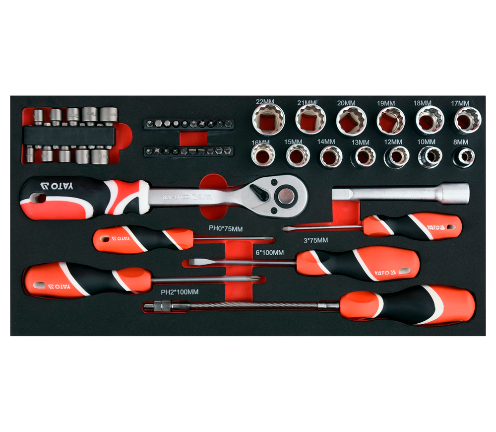 Cărucior modular pentru scule YATO YT09104 (3 module, 78 piese) photo 6