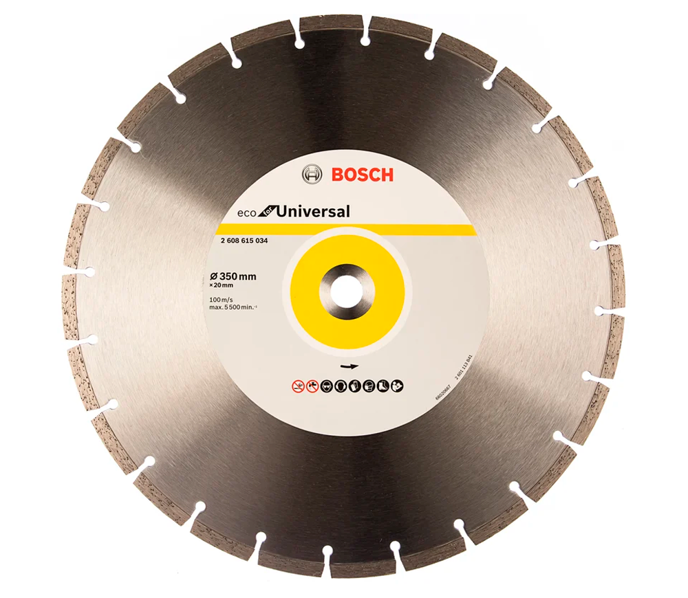 Disc de tăiat cu diamant BOSCH ECO Universal 350mm Segmentat Beton/Piatră/Cărămidă photo