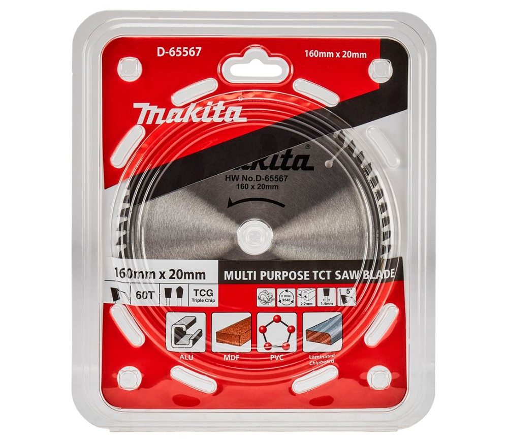 Disc pentru fierastrau electric MAKITA D-65567 160mm 1.4mm Lemn/Aluminiu photo 1