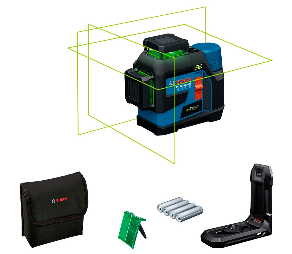 Лазерный уровень BOSCH GLL 12V-100-33 CG 3луча 30m photo 0