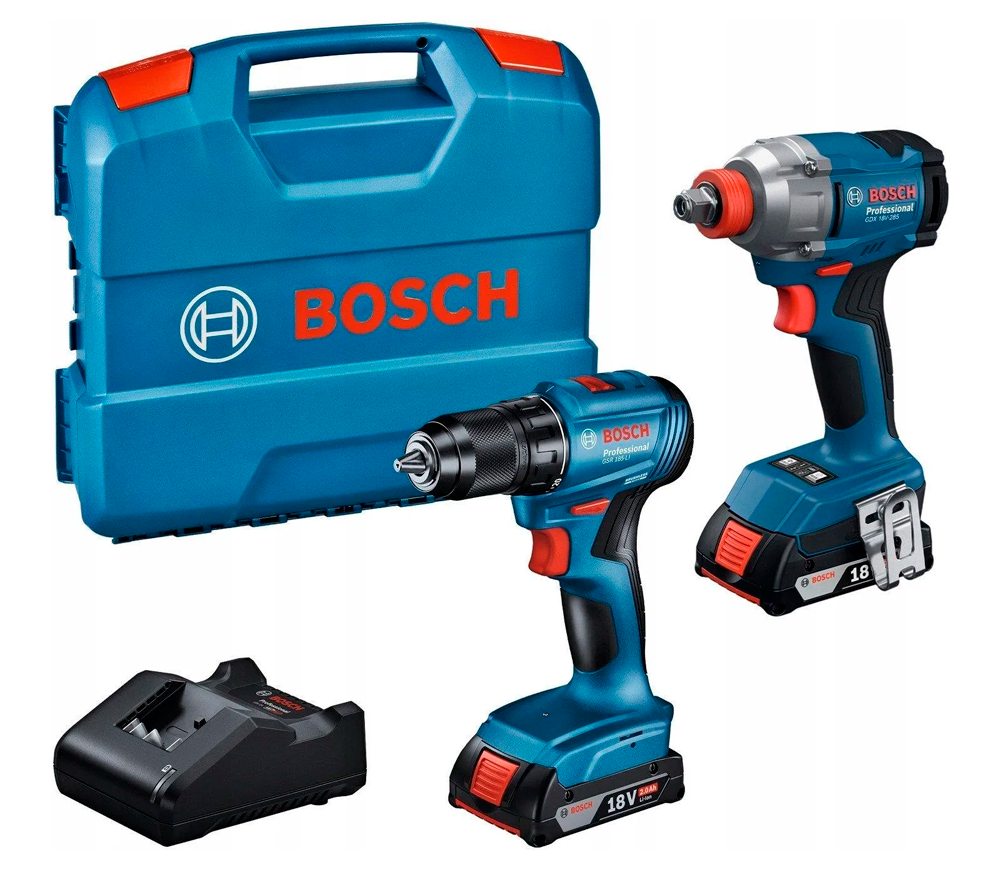 Набор аккумуляторных инструментов BOSCH GDX 18V-285 + GSR 185-LI photo
