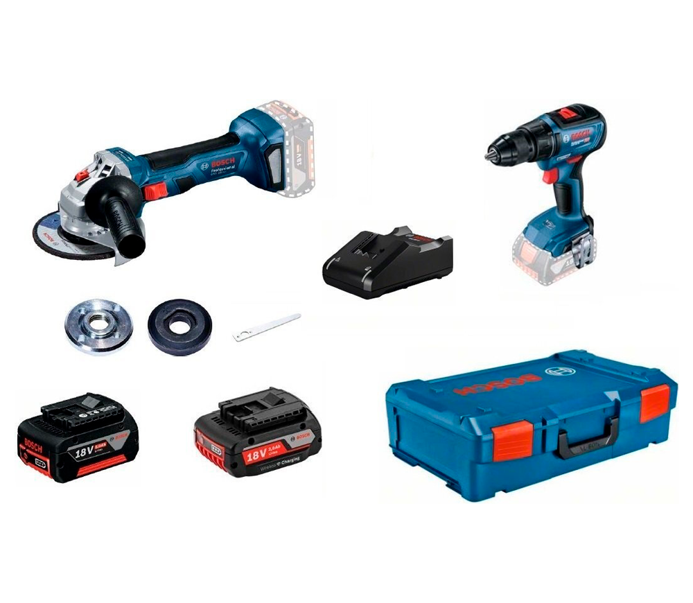 Набор аккумуляторных инструментов BOSCH GSR 18V-50 + GWS 180-Li Bosch Professional photo 4