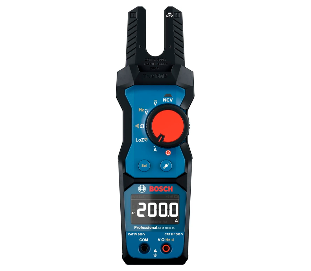 Clește de măsurat curentul BOSCH GFM 1000-15 + MH 1 1000В 200A 0/1000V photo 1