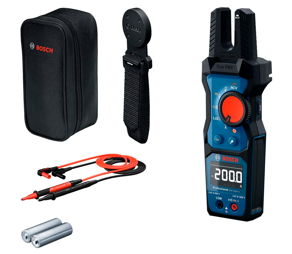 Clește de măsurat curentul BOSCH GFM 1000-15 + MH 1 1000В 200A 0/1000V photo