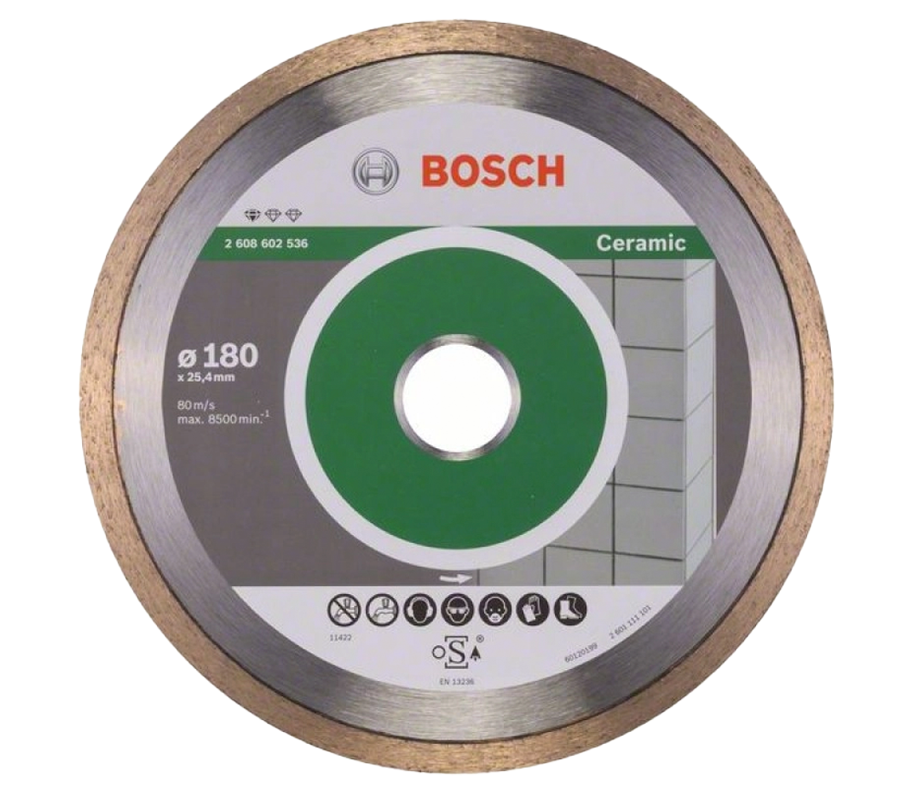 Алмазный отрезной диск BOSCH Standard for Ceramic 180мм Сплошной Керамика/Мрамор/Гранит photo